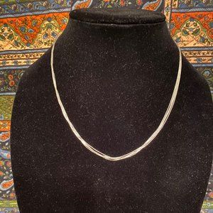Sajen Liquid Silver Necklace, 5-Strand, 18"+